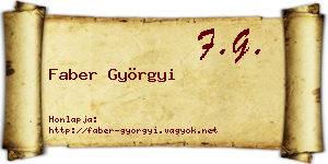 Faber Györgyi névjegykártya